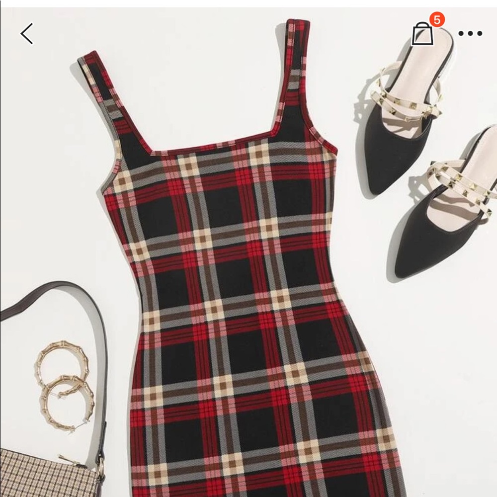 plaid bodycon dress